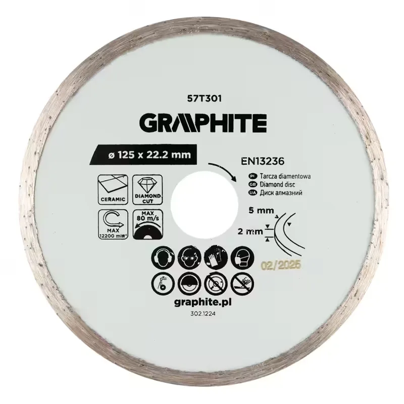 DISC TAIERE DIAMANTAT 125X22.2MM WET (57T301)