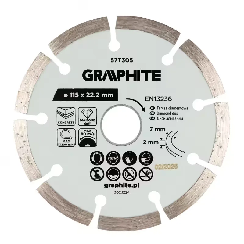 DISC DIAMANTAT TAIERE SEGMENTAT 115X22.2MM DRY (57T305)