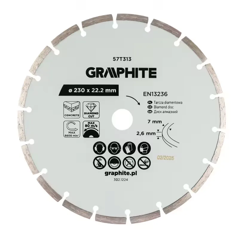 DISC DIAMANTAT TAIERE SEGMENTAT 230X22.2MM DRY (57T313)