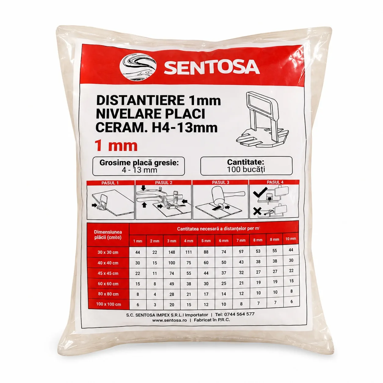 DISTANTIERE 1MM NIVEL. PLACI CERAM. H4-13MM